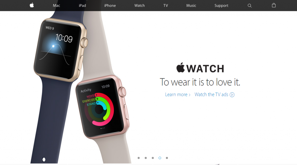 Landing Page do Apple Watch